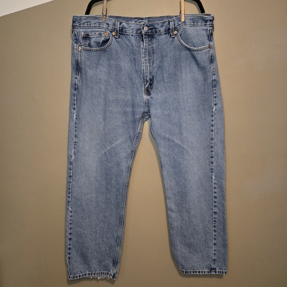Levi's 505 Men's Regular Fit Straight Leg Jeans Medium Blue Size 42Wx30L